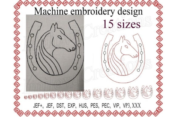 A Designer's Test Run of the Horse with a Horseshoe Embroidery