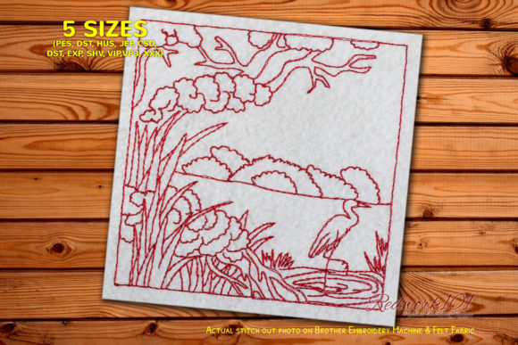 A Review of the Egret Water Bird Standing in Water Embroidery Design