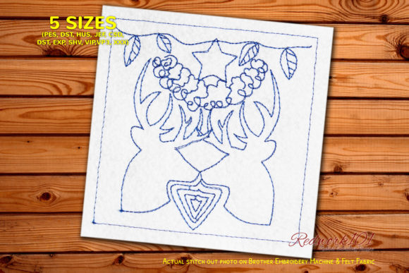Buck Deer Lineart: A Versatile Holiday Embroidery Design