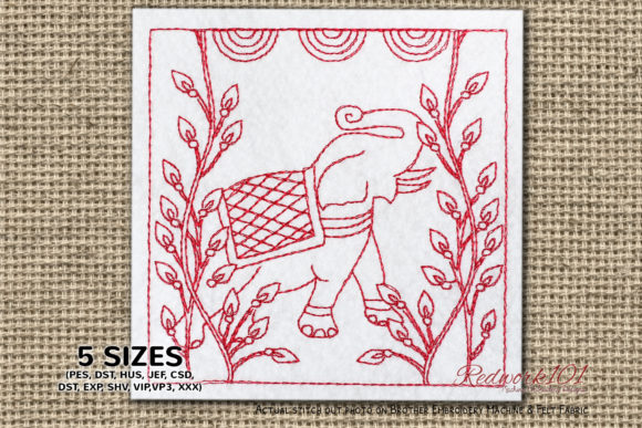 Embroidery for Meaningful Gifts: The Elephant Redwork Design