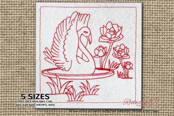 Graceful Cob Swan Embroidery for Handmade Gifts