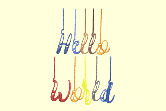 Hello World Lettering: A Cozy Greeting for Holiday Embroidery