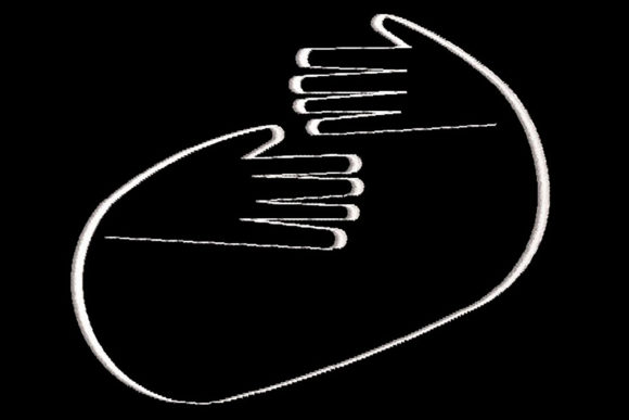Minimalistic One Line Hands Handshake Embroidery Review